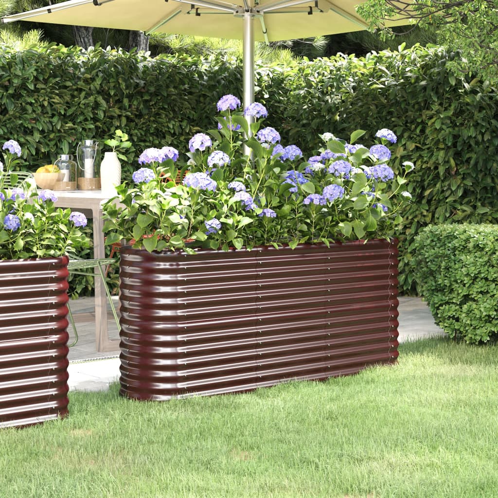 Plantenbak 152x40x68 cm gegalvaniseerd staal bruin is nu te koop bij PeponiXL, paradijselijk wonen!