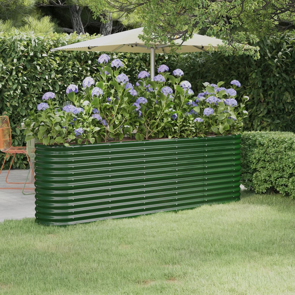 Plantenbak 224x40x68 cm gegalvaniseerd staal groen is nu te koop bij PeponiXL, paradijselijk wonen!