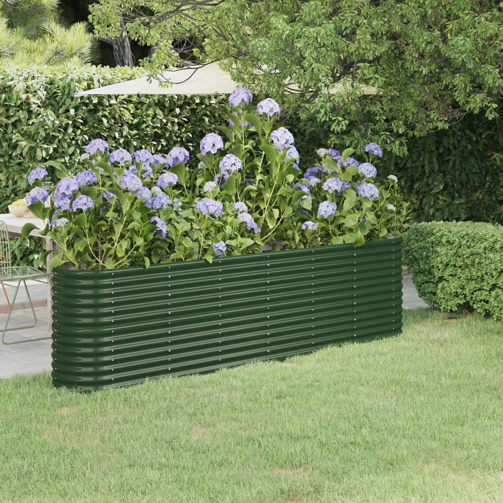 Plantenbak 260x40x68 cm gegalvaniseerd staal groen is nu te koop bij PeponiXL, paradijselijk wonen!