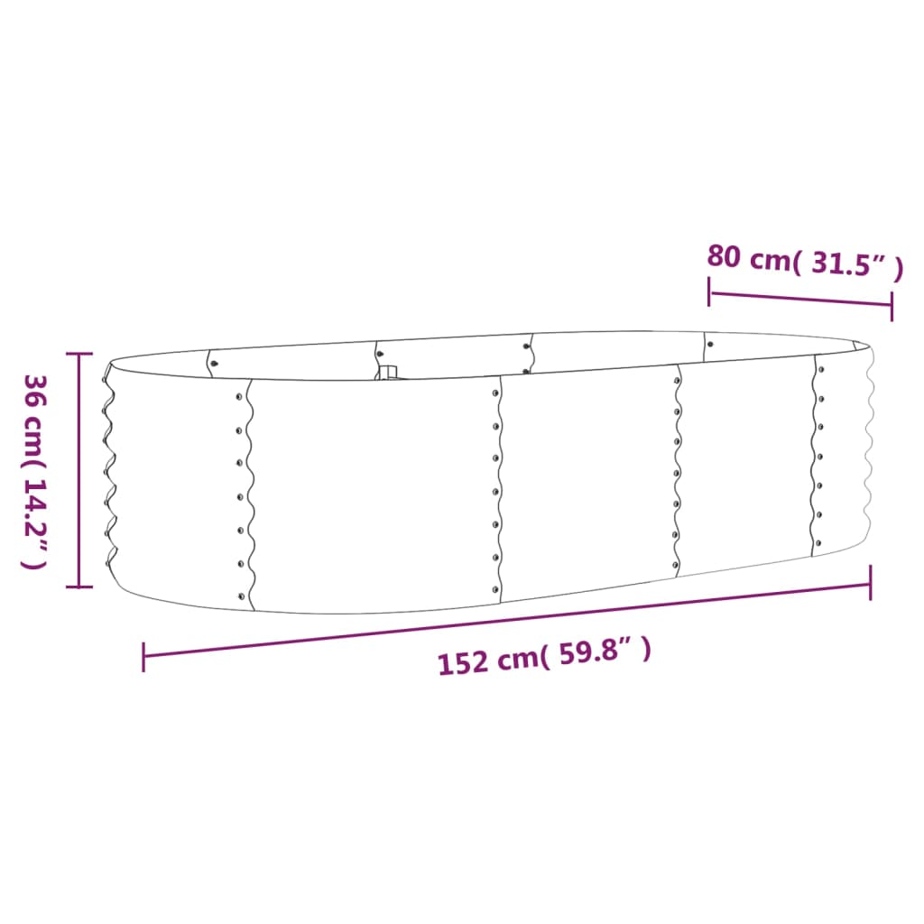 Plantenbak 152x80x36 cm gegalvaniseerd staal bruin is nu te koop bij PeponiXL, paradijselijk wonen!