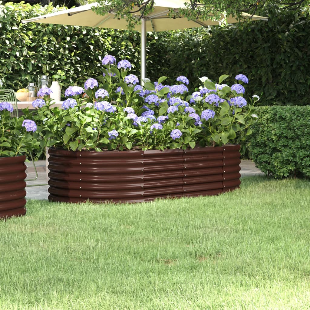 Plantenbak 152x80x36 cm gegalvaniseerd staal bruin is nu te koop bij PeponiXL, paradijselijk wonen!
