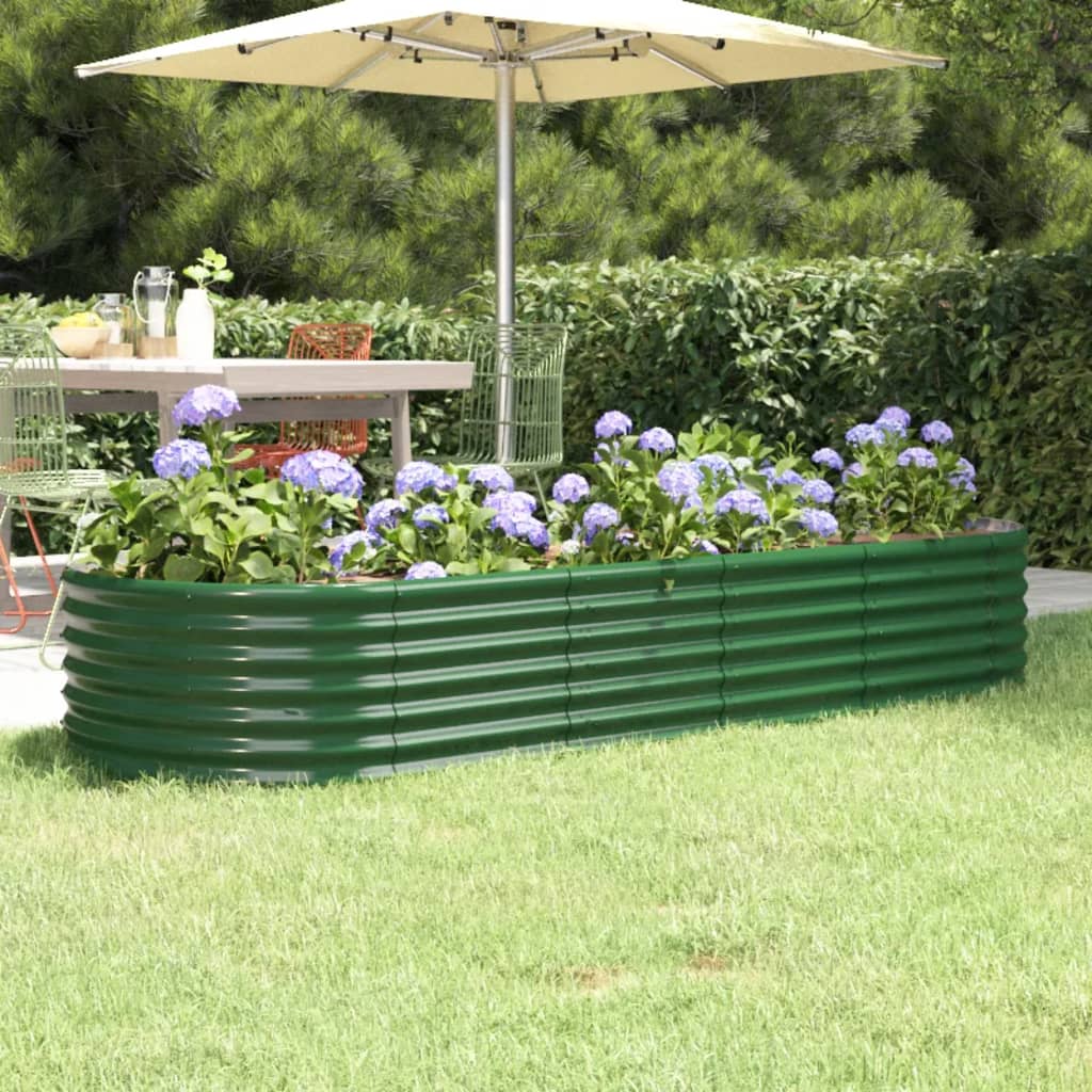 Plantenbak 224x80x36 cm gegalvaniseerd staal groen is nu te koop bij PeponiXL, paradijselijk wonen!