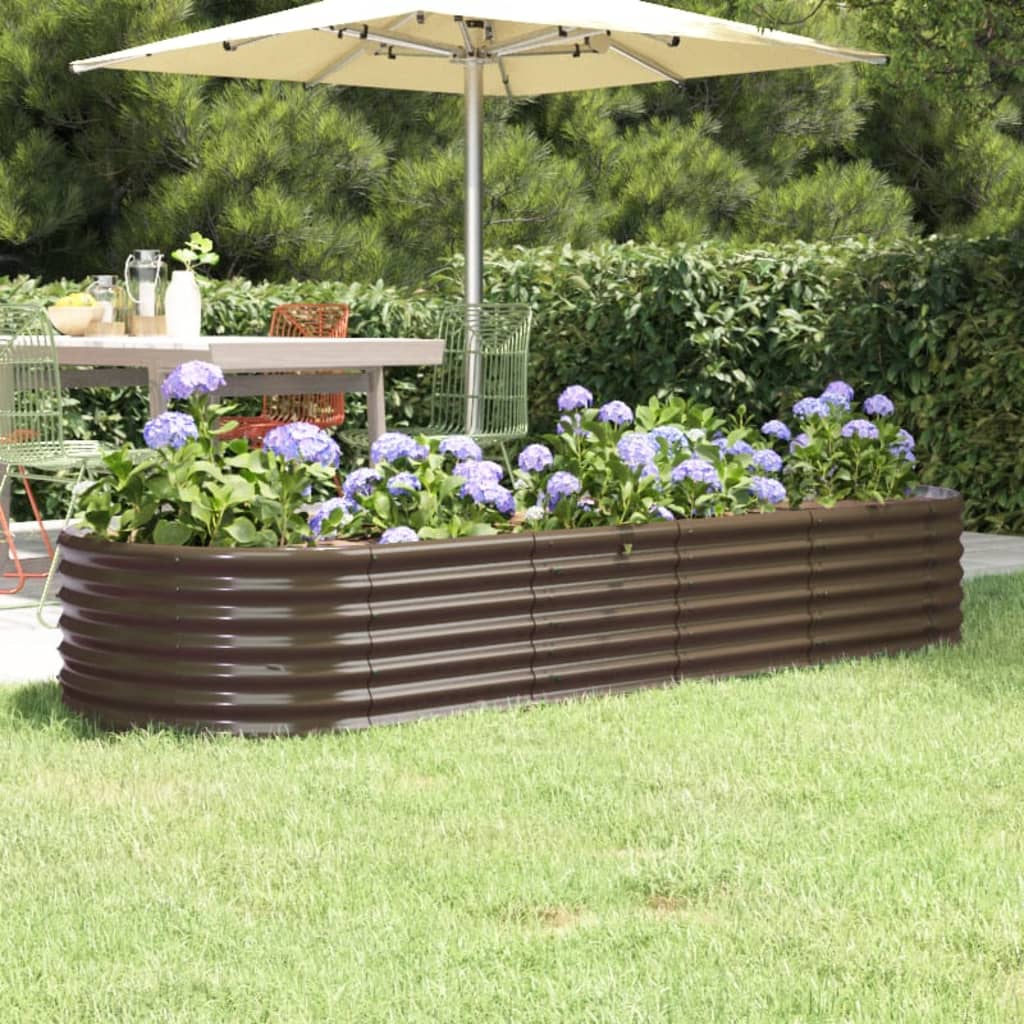 Plantenbak 224x80x36 cm gegalvaniseerd staal bruin is nu te koop bij PeponiXL, paradijselijk wonen!