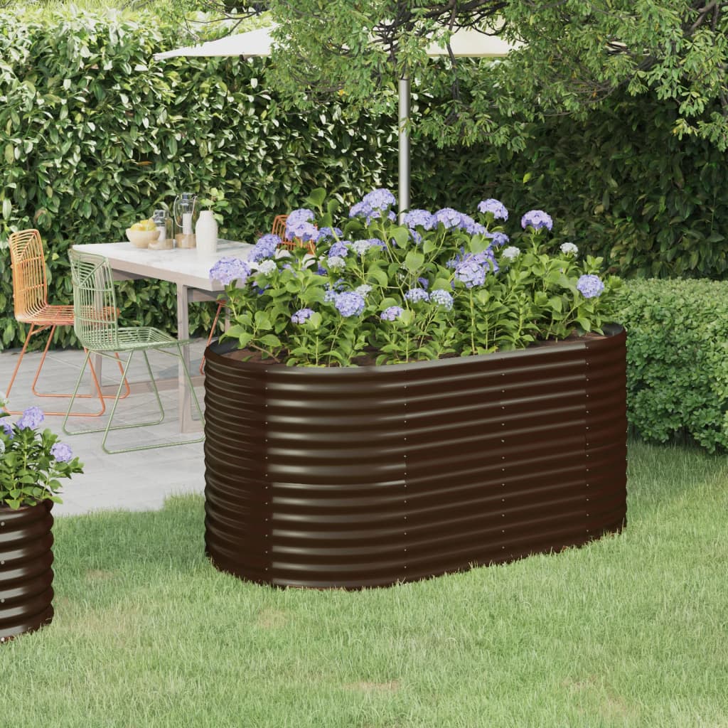 Plantenbak 152x80x68 cm gegalvaniseerd staal bruin is nu te koop bij PeponiXL, paradijselijk wonen!