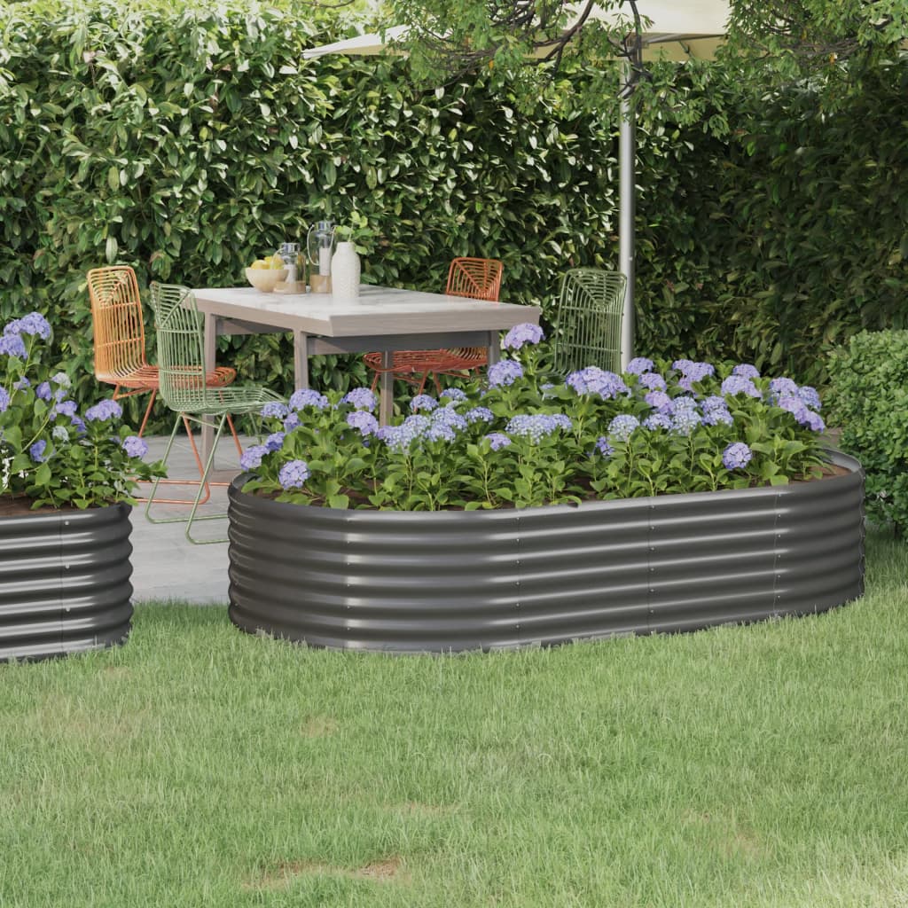 Plantenbak 175x100x36 cm gegalvaniseerd staal grijs is nu te koop bij PeponiXL, paradijselijk wonen!