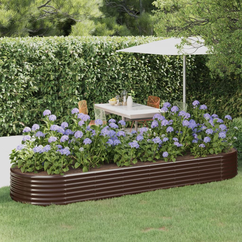 Plantenbak 322x100x36 cm gegalvaniseerd staal bruin is nu te koop bij PeponiXL, paradijselijk wonen!