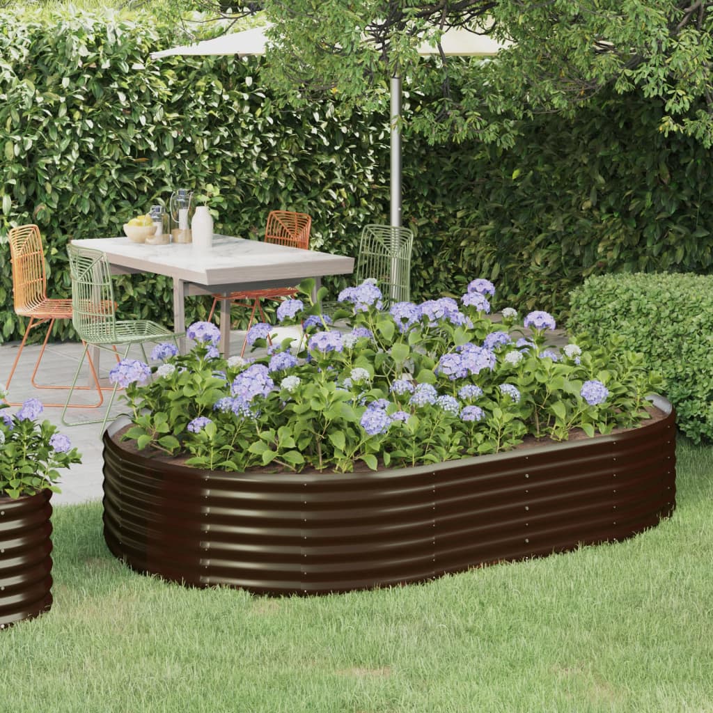 Plantenbak 214x140x36 cm gegalvaniseerd staal bruin is nu te koop bij PeponiXL, paradijselijk wonen!