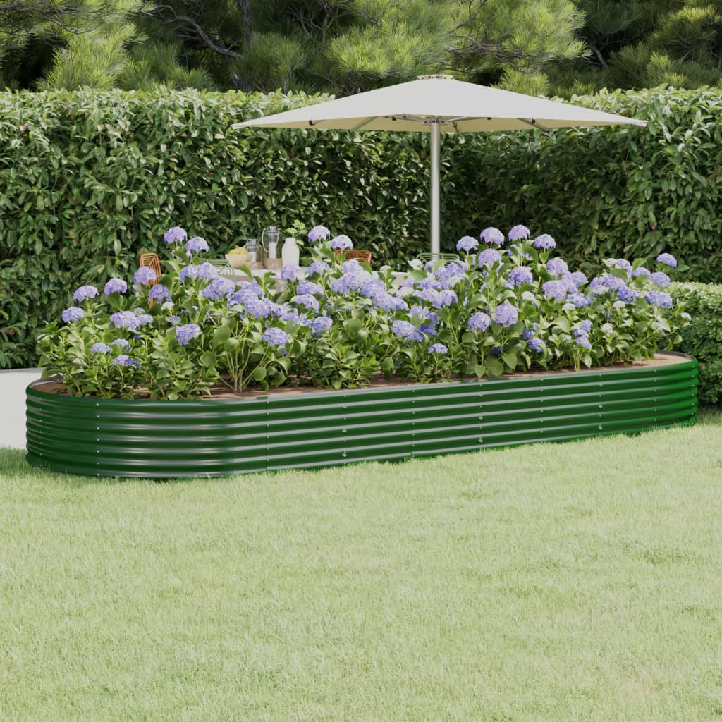 Plantenbak 373x140x36 cm gegalvaniseerd staal groen is nu te koop bij PeponiXL, paradijselijk wonen!