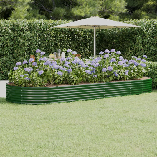 Plantenbak 373x140x36 cm gegalvaniseerd staal groen is nu te koop bij PeponiXL, paradijselijk wonen!