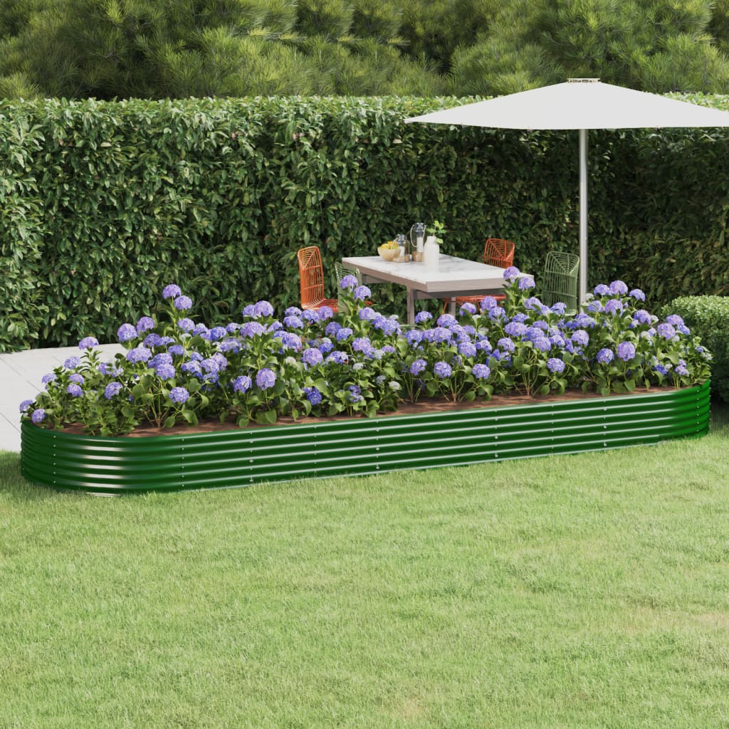 Plantenbak 450x140x36 cm gegalvaniseerd staal groen is nu te koop bij PeponiXL, paradijselijk wonen!