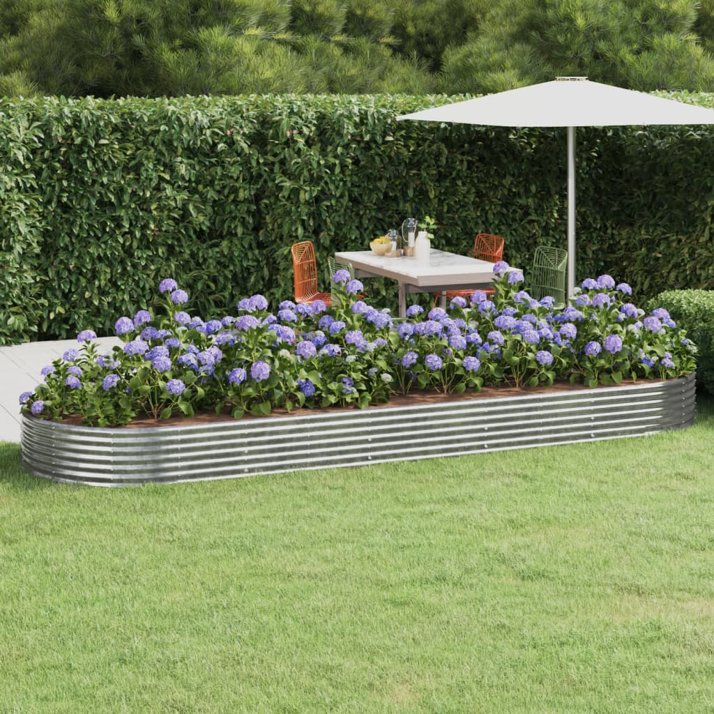 Plantenbak 450x140x36 cm gegalvaniseerd staal zilverkleurig is nu te koop bij PeponiXL, paradijselijk wonen!