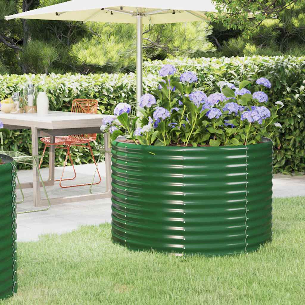 Plantenbak 100x100x68 cm gegalvaniseerd staal groen is nu te koop bij PeponiXL, paradijselijk wonen!