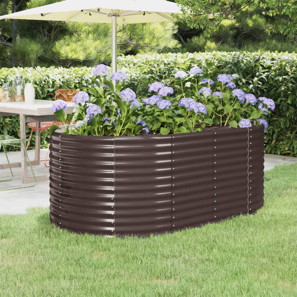 Plantenbak 175x100x68 cm gepoedercoat staal bruin is nu te koop bij PeponiXL, paradijselijk wonen!