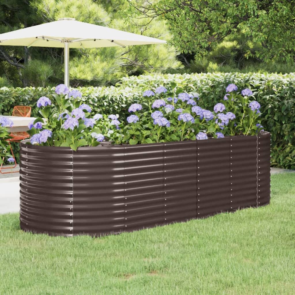 Plantenbak 249x100x68 cm gegalvaniseerd staal bruin is nu te koop bij PeponiXL, paradijselijk wonen!