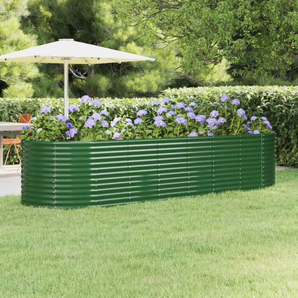 Plantenbak 322x100x68 cm gegalvaniseerd staal groen is nu te koop bij PeponiXL, paradijselijk wonen!