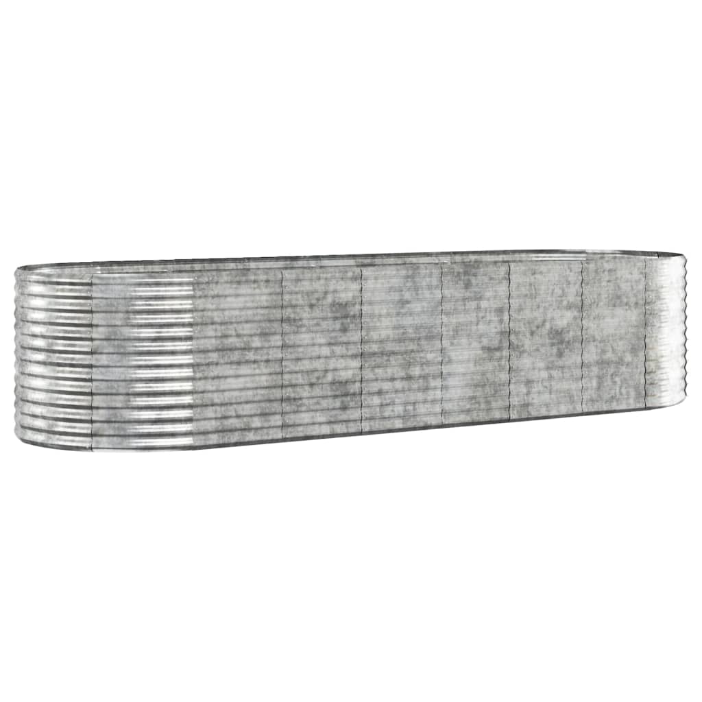 Plantenbak 322x100x68 cm gegalvaniseerd staal zilverkleurig is nu te koop bij PeponiXL, paradijselijk wonen!