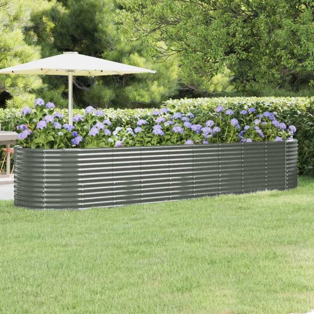 Plantenbak 396x100x68 cm gegalvaniseerd staal grijs is nu te koop bij PeponiXL, paradijselijk wonen!