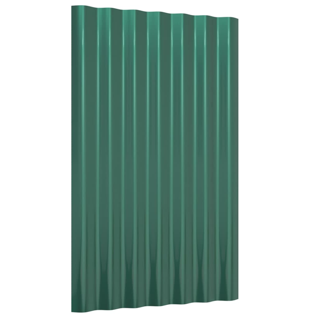 Dakpanelen 12 st 60x36 cm gegalvaniseerd staal groen is nu te koop bij PeponiXL, paradijselijk wonen!