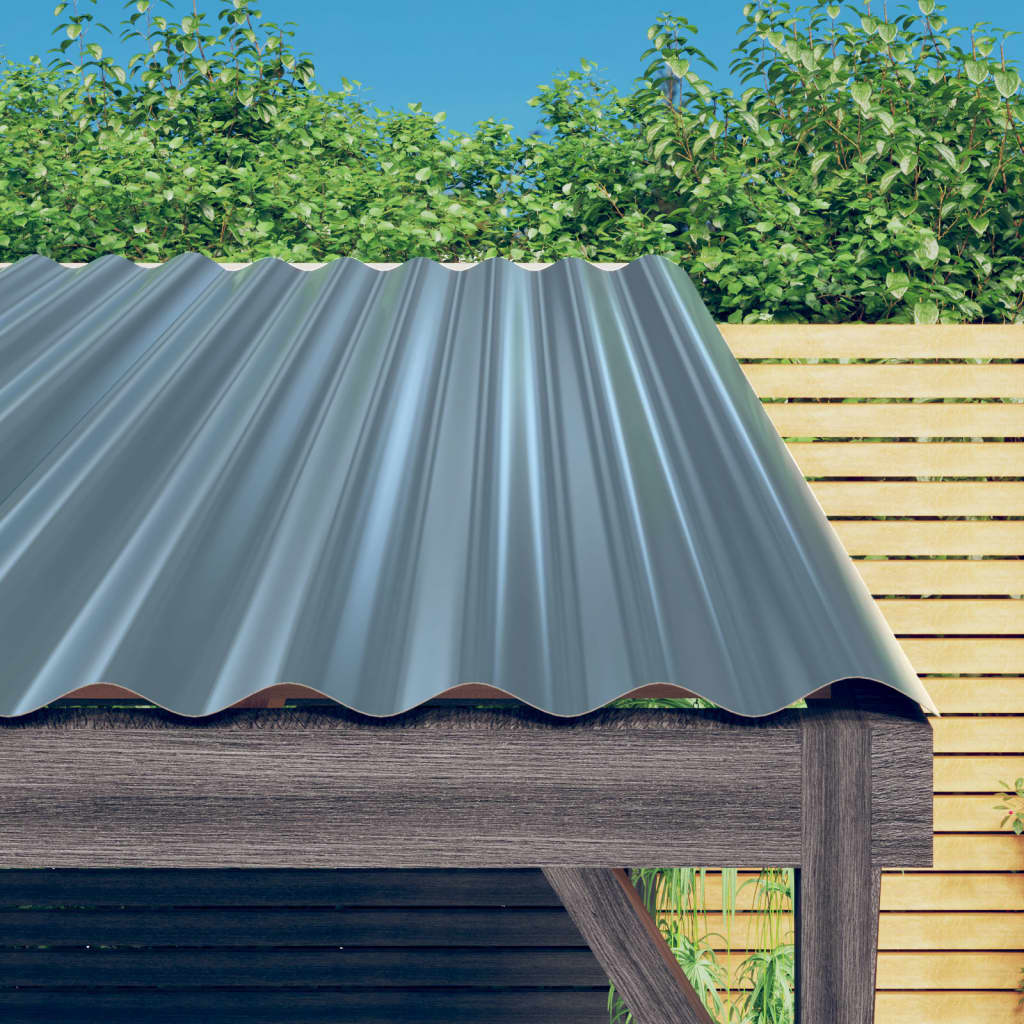 Dakpanelen 12 st 60x36 cm gegalvaniseerd staal grijs is nu te koop bij PeponiXL, paradijselijk wonen!