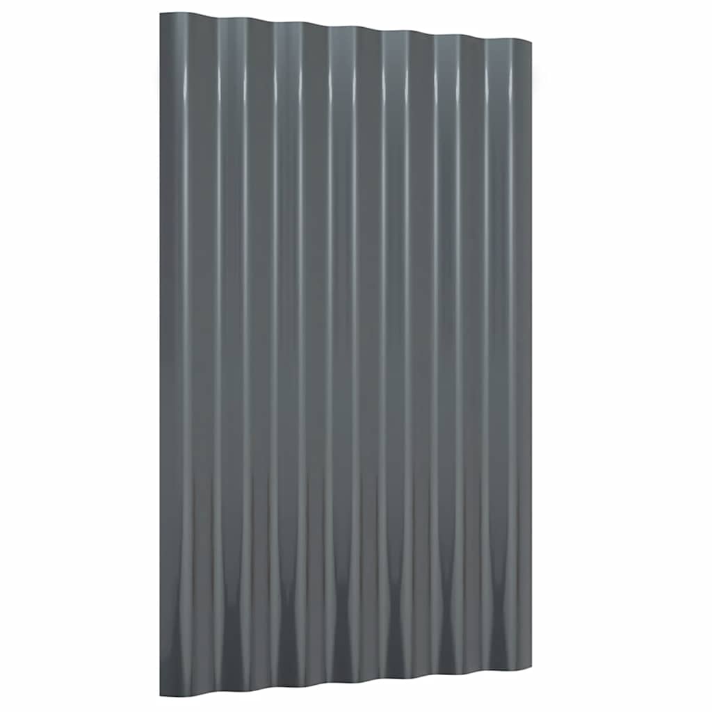 Dakpanelen 12 st 60x36 cm gegalvaniseerd staal antracietkleurig is nu te koop bij PeponiXL, paradijselijk wonen!