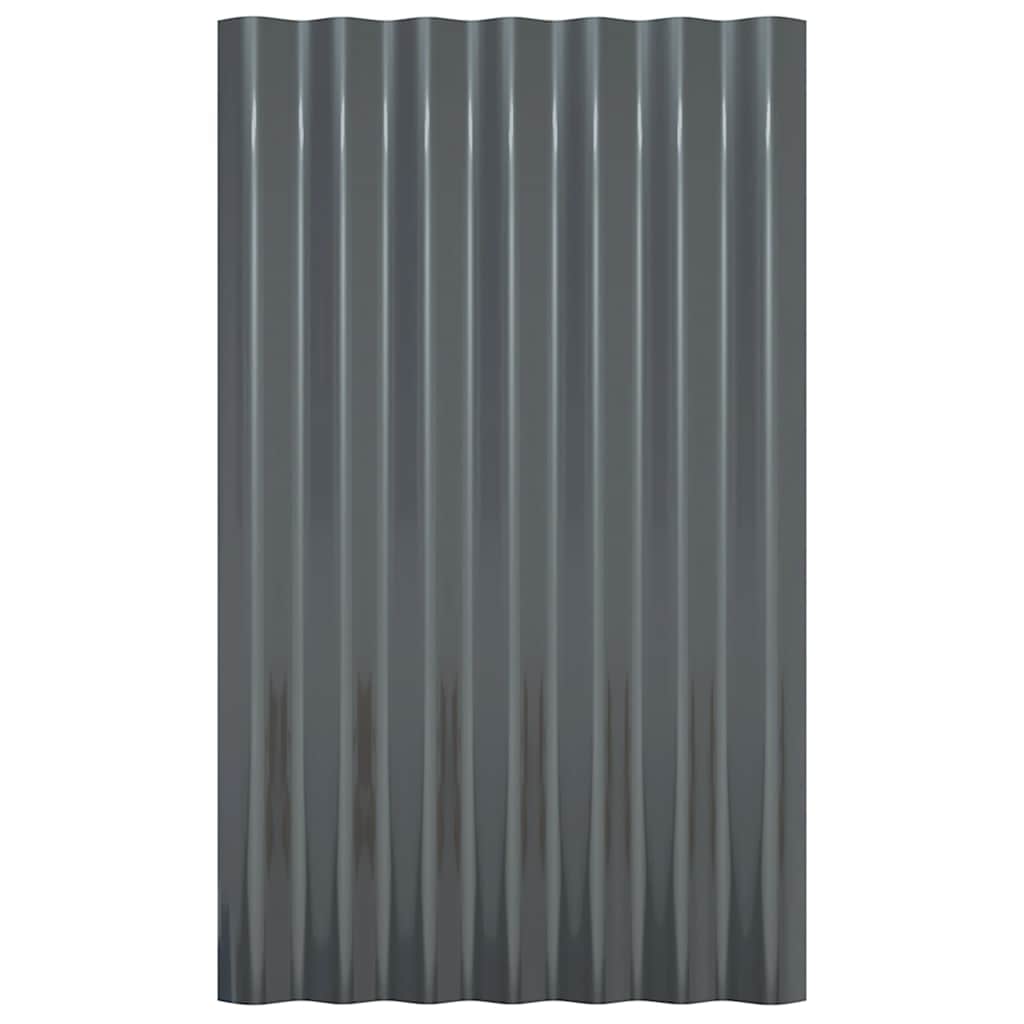 Dakpanelen 12 st 60x36 cm gegalvaniseerd staal antracietkleurig is nu te koop bij PeponiXL, paradijselijk wonen!