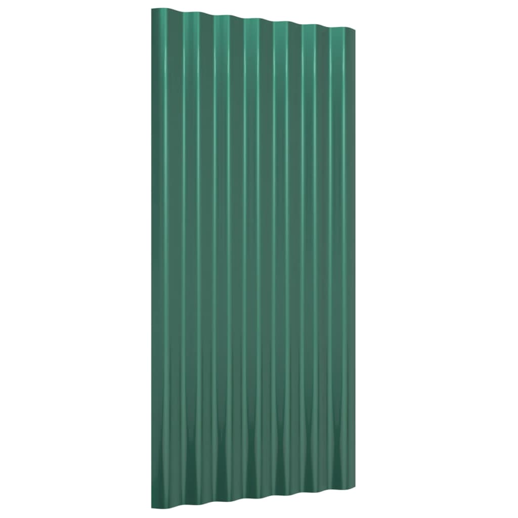 Dakpanelen 12 st 80x36 cm gegalvaniseerd staal groen is nu te koop bij PeponiXL, paradijselijk wonen!