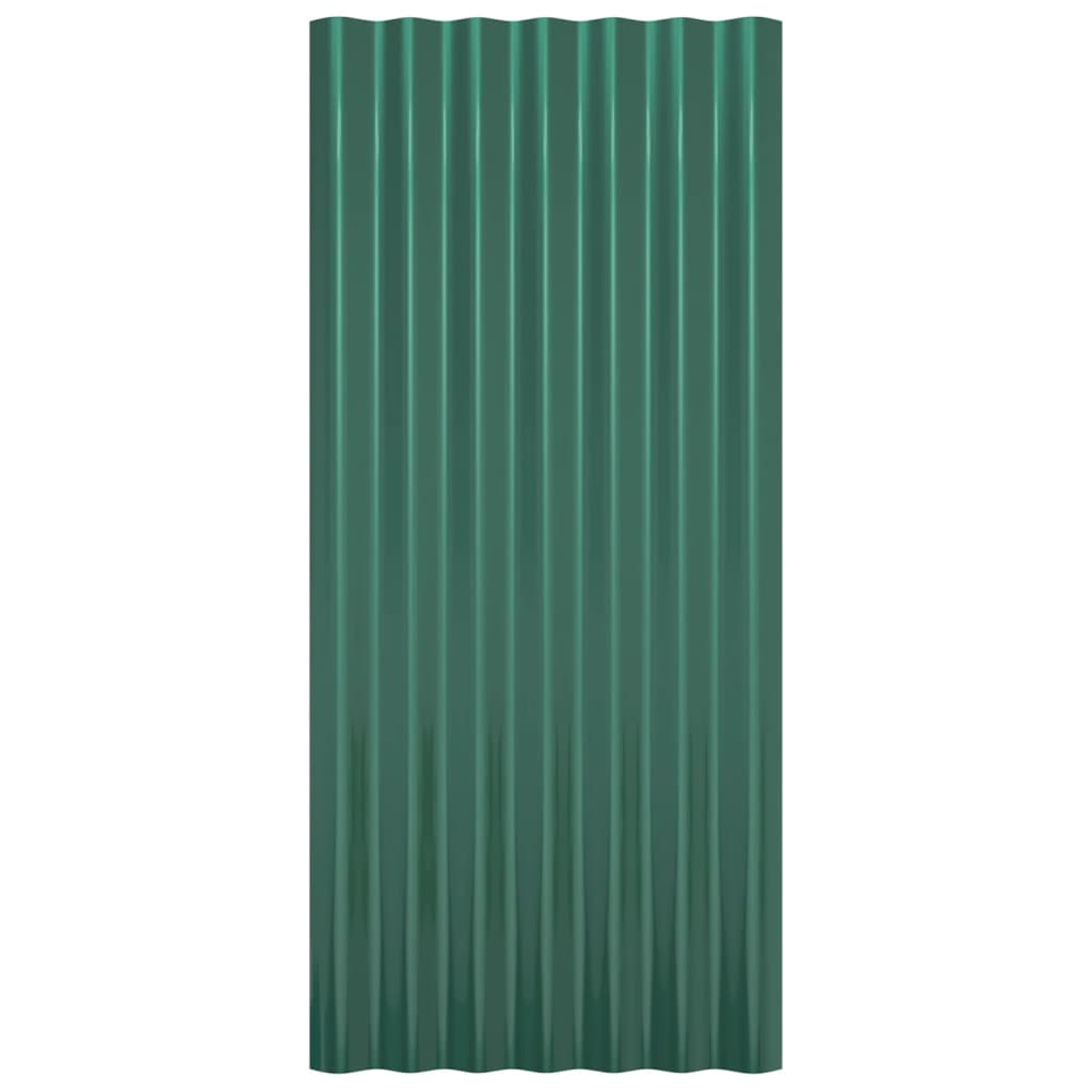 Dakpanelen 12 st 80x36 cm gegalvaniseerd staal groen is nu te koop bij PeponiXL, paradijselijk wonen!