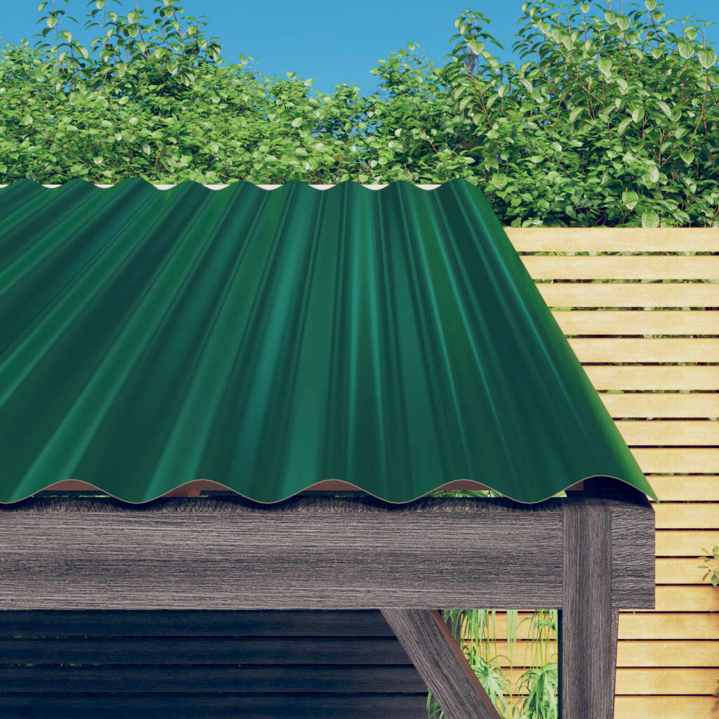Dakpanelen 12 st 80x36 cm gegalvaniseerd staal groen is nu te koop bij PeponiXL, paradijselijk wonen!
