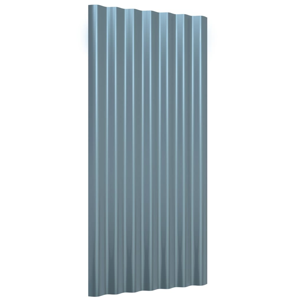 Dakpanelen 12 st 80x36 cm gegalvaniseerd staal grijs is nu te koop bij PeponiXL, paradijselijk wonen!