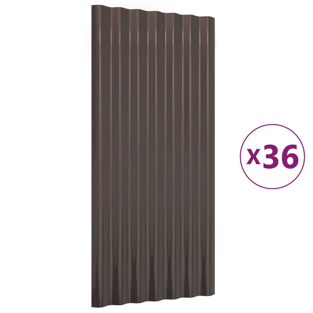 Dakpanelen 36 st 80x36 cm gegalvaniseerd staal bruin is nu te koop bij PeponiXL, paradijselijk wonen!