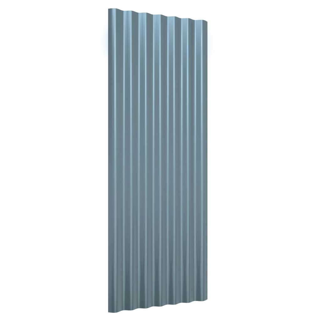 Dakpanelen 12 st 100x36 cm gegalvaniseerd staal grijs is nu te koop bij PeponiXL, paradijselijk wonen!