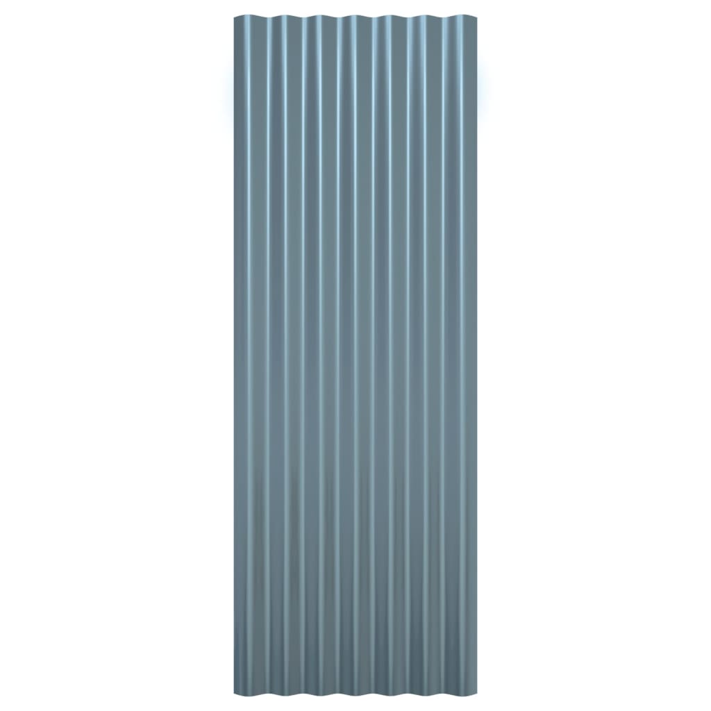 Dakpanelen 12 st 100x36 cm gegalvaniseerd staal grijs is nu te koop bij PeponiXL, paradijselijk wonen!