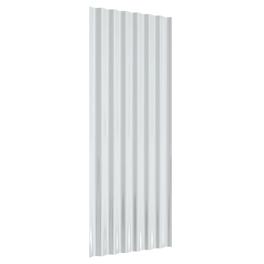 Dakpanelen 12 st 100x36 cm gegalvaniseerd staal grijs is nu te koop bij PeponiXL, paradijselijk wonen!