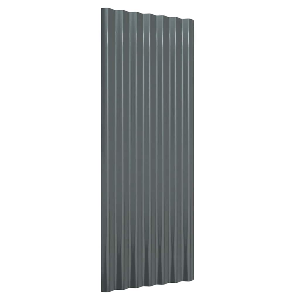 Dakpanelen 12 st 100x36 cm gegalvaniseerd staal antracietkleurig is nu te koop bij PeponiXL, paradijselijk wonen!