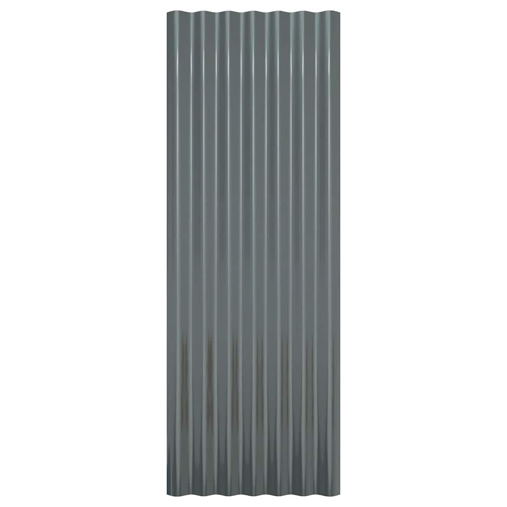 Dakpanelen 12 st 100x36 cm gegalvaniseerd staal antracietkleurig is nu te koop bij PeponiXL, paradijselijk wonen!