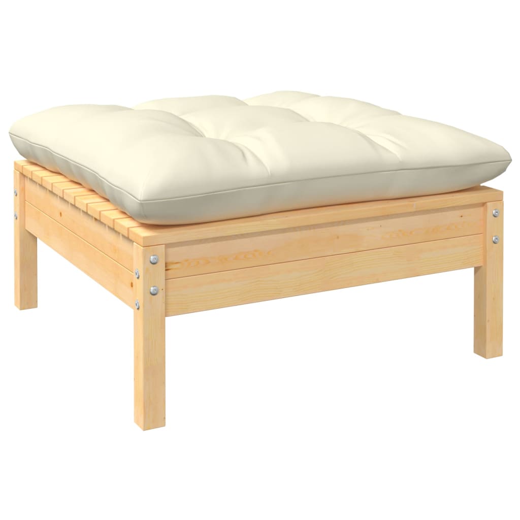 9-delige Loungeset met crèmekleurige kussens massief grenenhout is nu te koop bij PeponiXL, paradijselijk wonen!