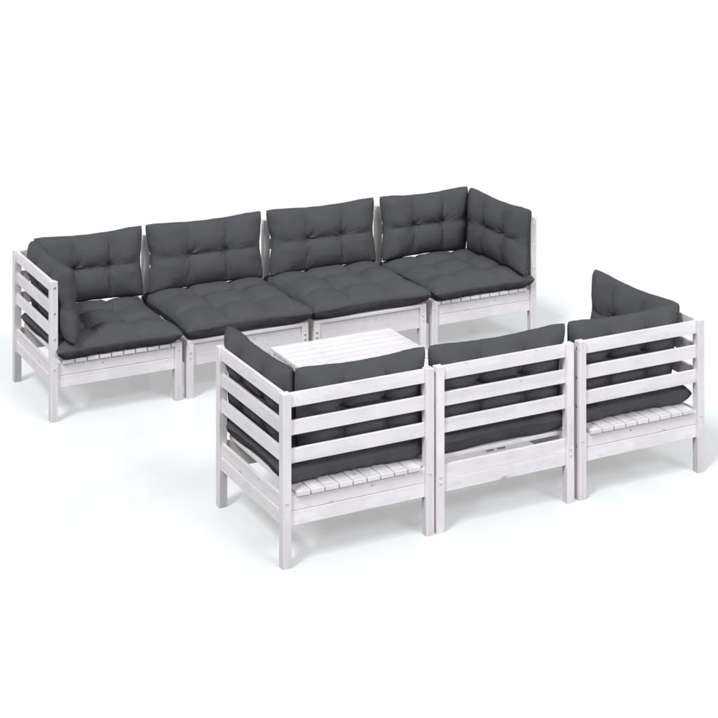 8-delige Loungeset met kussens massief grenenhout is nu te koop bij PeponiXL, paradijselijk wonen!