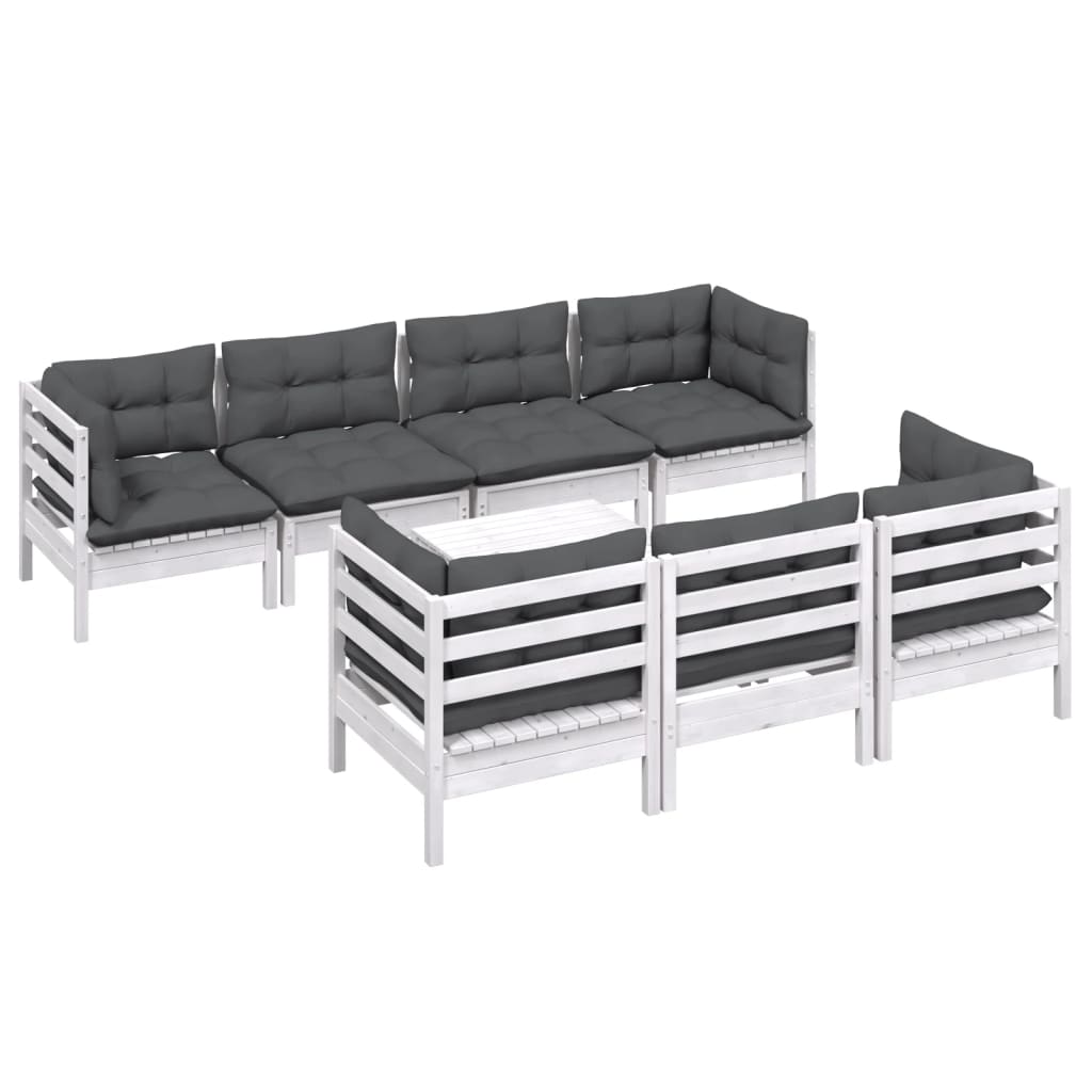 8-delige Loungeset met kussens massief grenenhout is nu te koop bij PeponiXL, paradijselijk wonen!