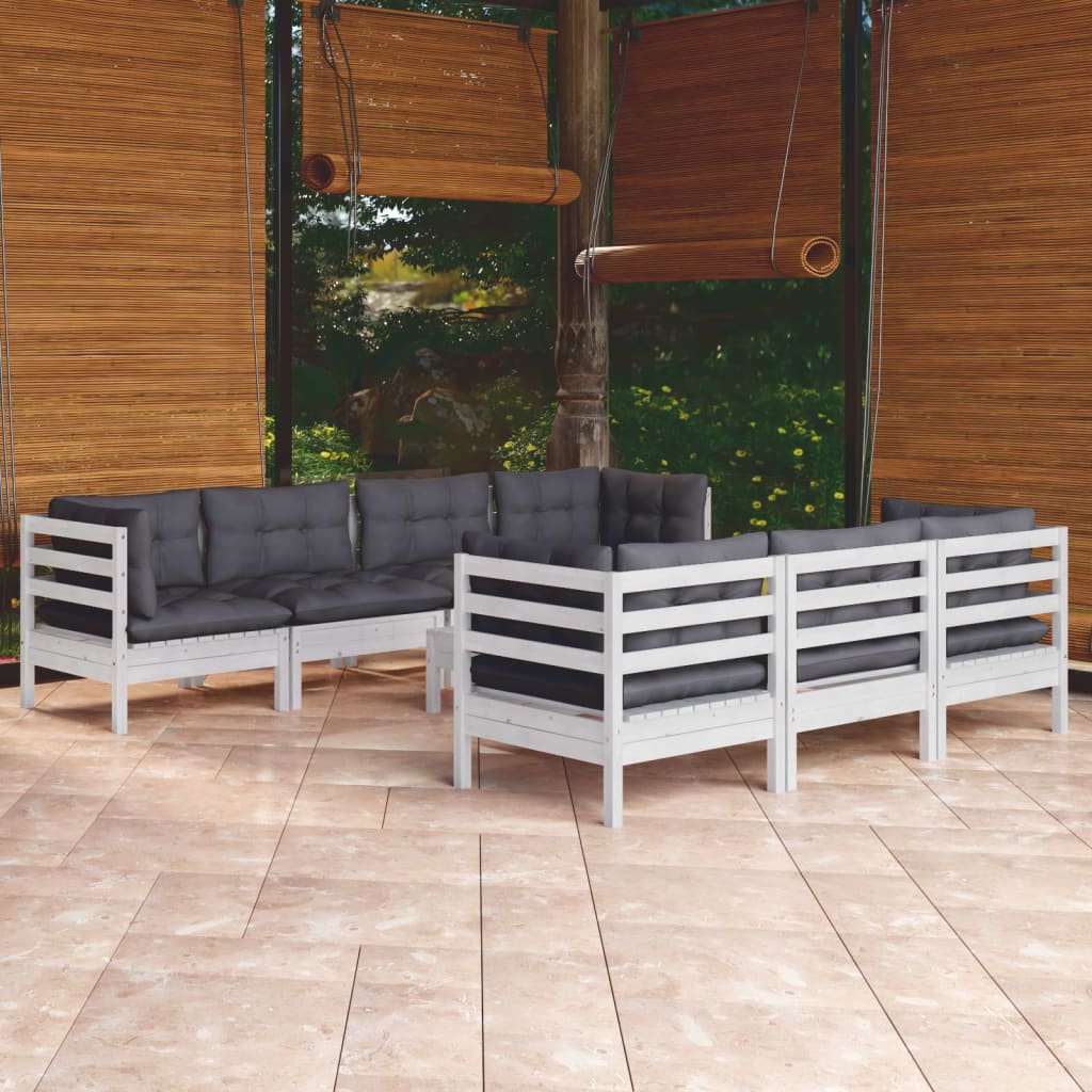 8-delige Loungeset met kussens massief grenenhout is nu te koop bij PeponiXL, paradijselijk wonen!