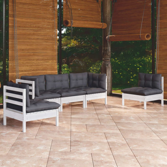 5-delige Loungeset met kussens massief grenenhout is nu te koop bij PeponiXL, paradijselijk wonen!