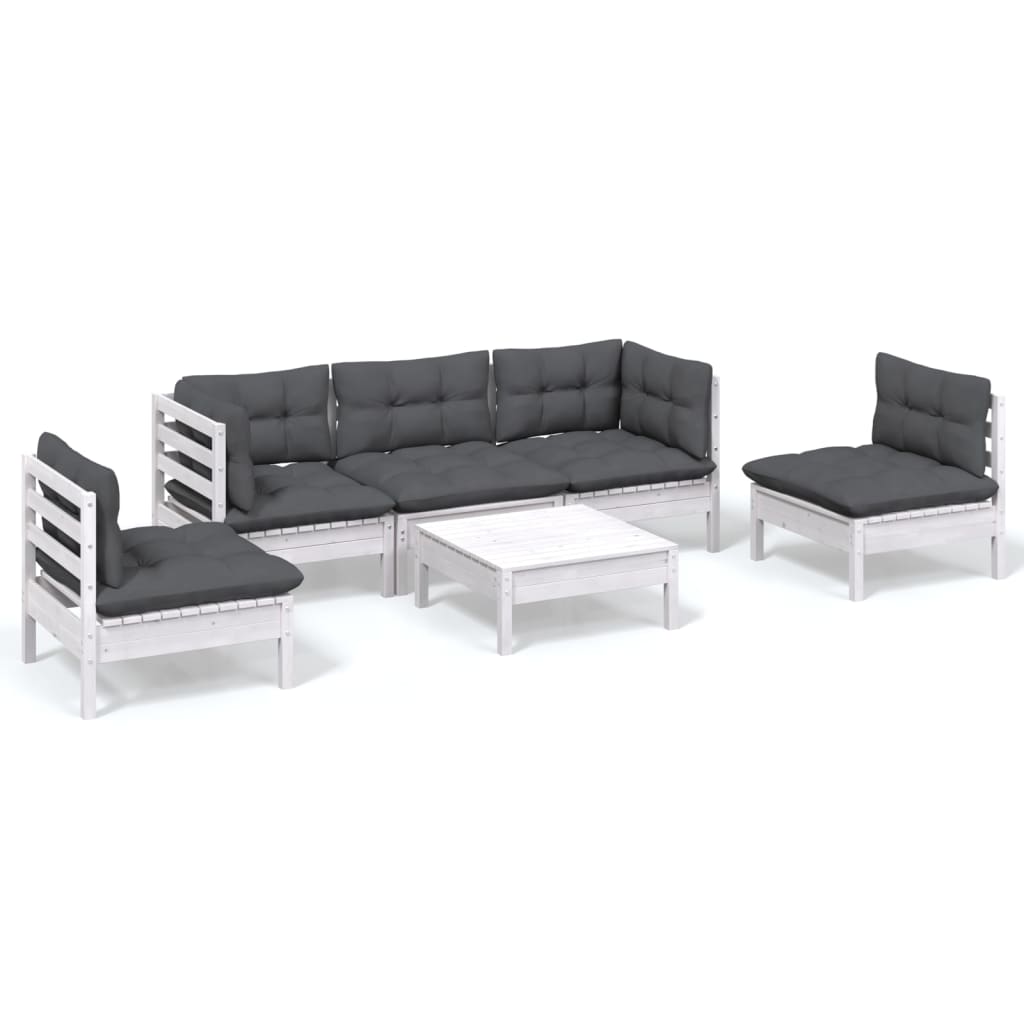 6-delige Loungeset met kussens massief grenenhout is nu te koop bij PeponiXL, paradijselijk wonen!