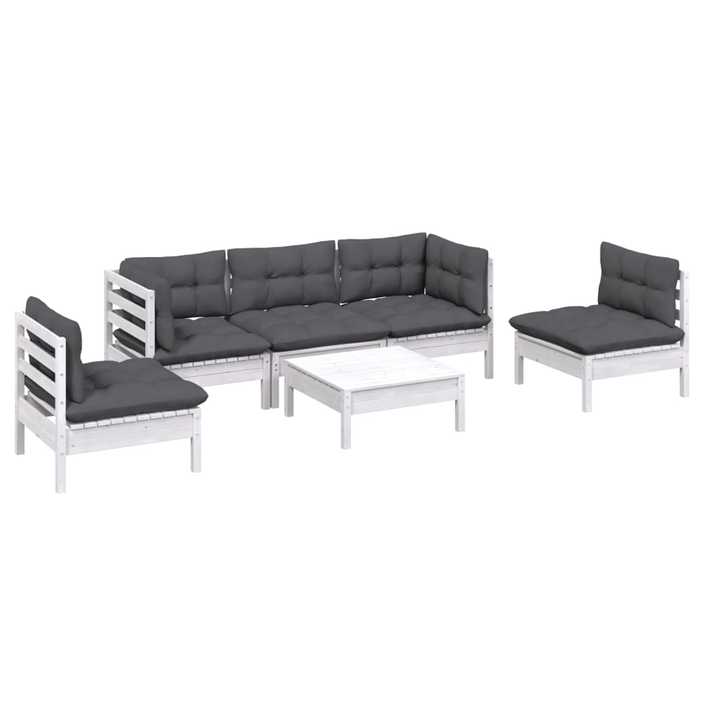 6-delige Loungeset met kussens massief grenenhout is nu te koop bij PeponiXL, paradijselijk wonen!