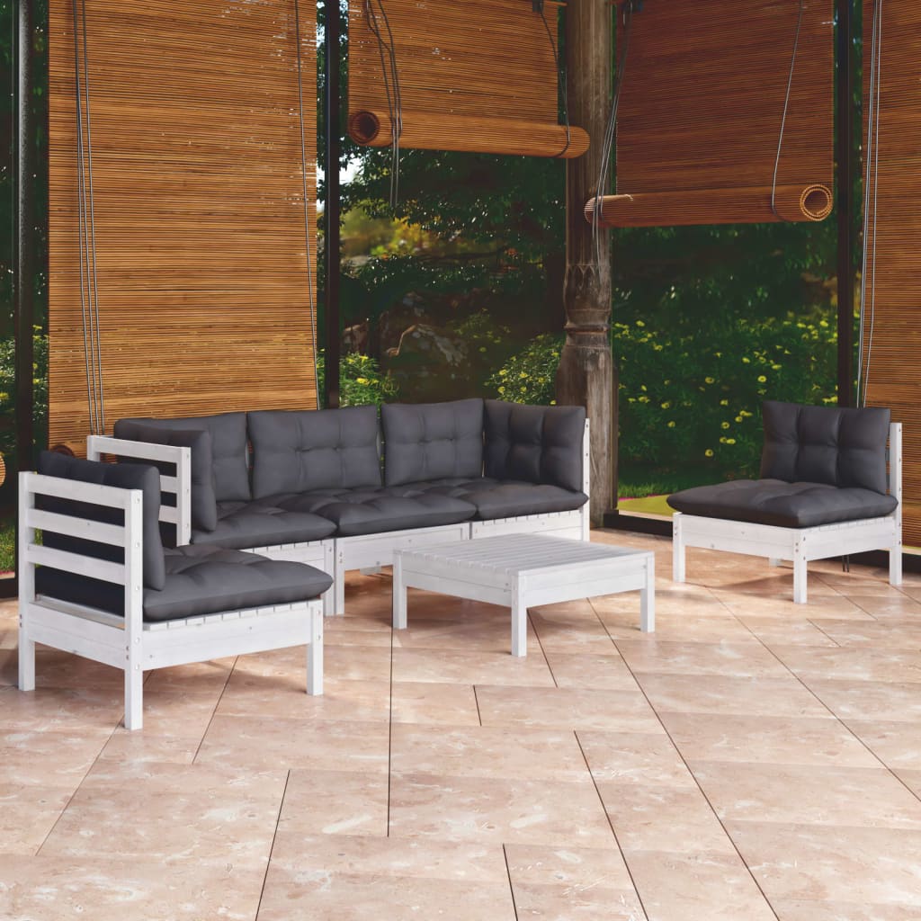 6-delige Loungeset met kussens massief grenenhout is nu te koop bij PeponiXL, paradijselijk wonen!