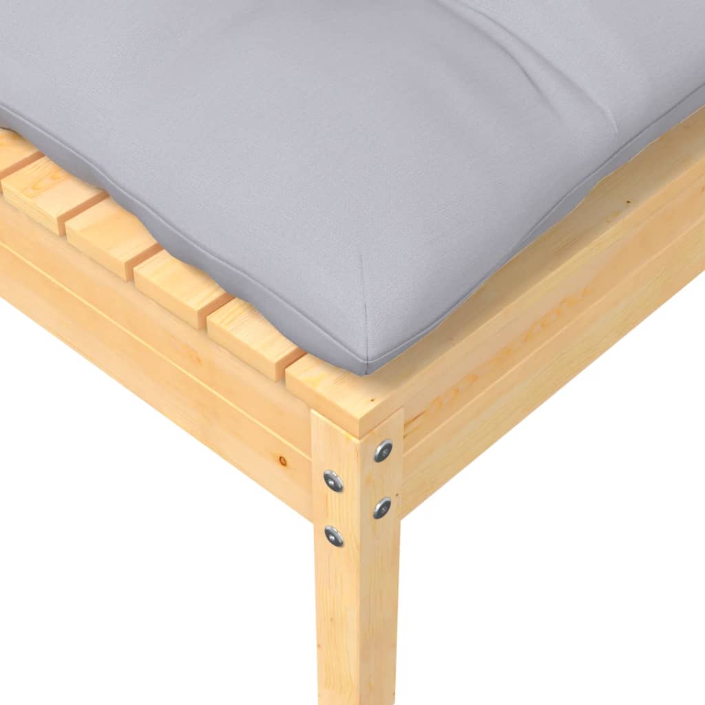 7-delige Loungeset met grijze kussens grenenhout is nu te koop bij PeponiXL, paradijselijk wonen!