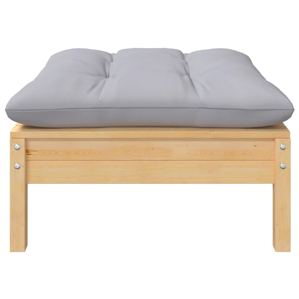 7-delige Loungeset met grijze kussens grenenhout is nu te koop bij PeponiXL, paradijselijk wonen!