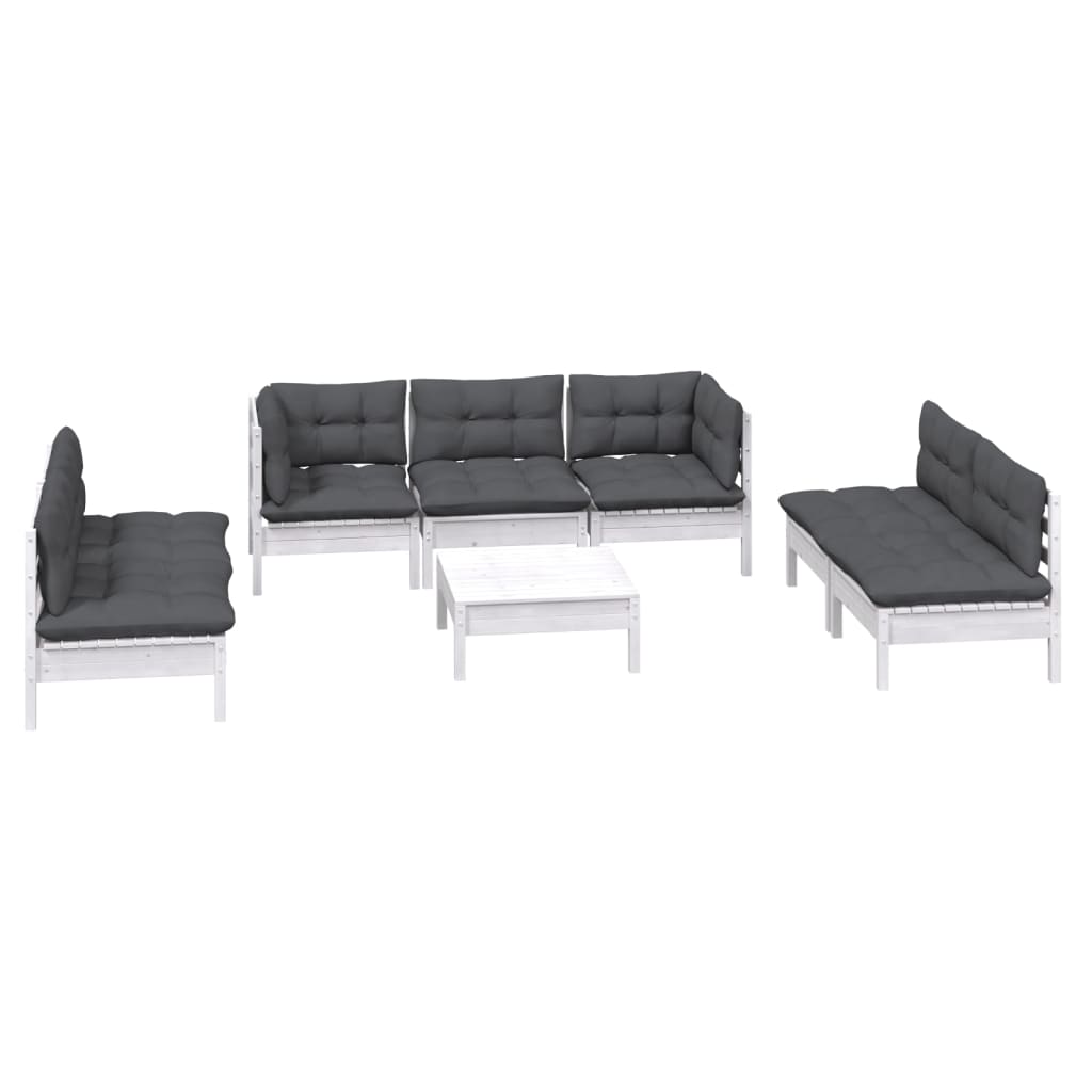 8-delige Loungeset met kussens massief grenenhout is nu te koop bij PeponiXL, paradijselijk wonen!