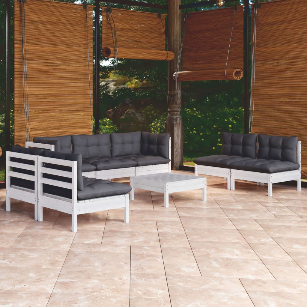 8-delige Loungeset met kussens massief grenenhout is nu te koop bij PeponiXL, paradijselijk wonen!