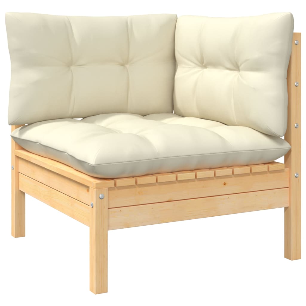 8-delige Loungeset met crèmekleurige kussens grenenhout is nu te koop bij PeponiXL, paradijselijk wonen!