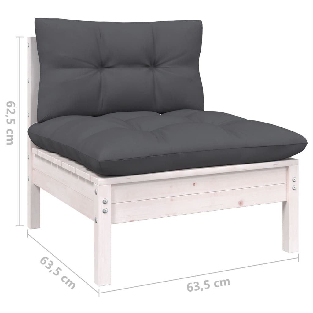 4-delige Loungeset met kussens grenenhout wit is nu te koop bij PeponiXL, paradijselijk wonen!