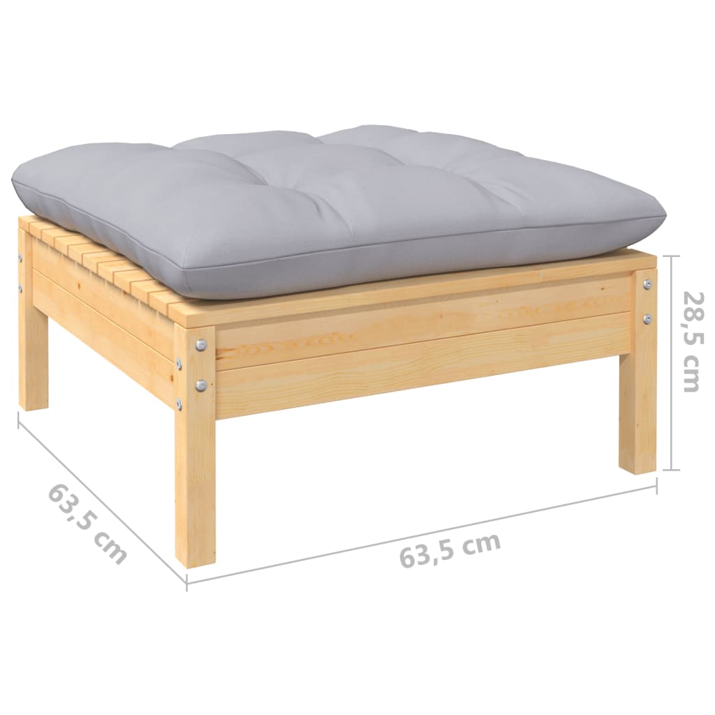 14-delige Loungeset met grijze kussens massief grenenhout is nu te koop bij PeponiXL, paradijselijk wonen!